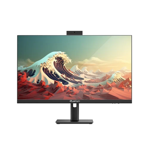 QUANTUM Phase One N6104, Ultra 5-120U, 27" FHD Ekran, 16Gb Ram, 512Gb SSD, Wi-Fi6, HDMI, DP, Type-A, Type-C, Paylasimli Ekran Karti, Free Dos, All In One PC, Black ürün görseli 1