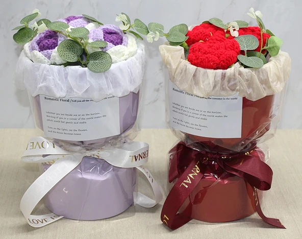 El Örgüsü Romantik Gül Buketi ürün görseli 1