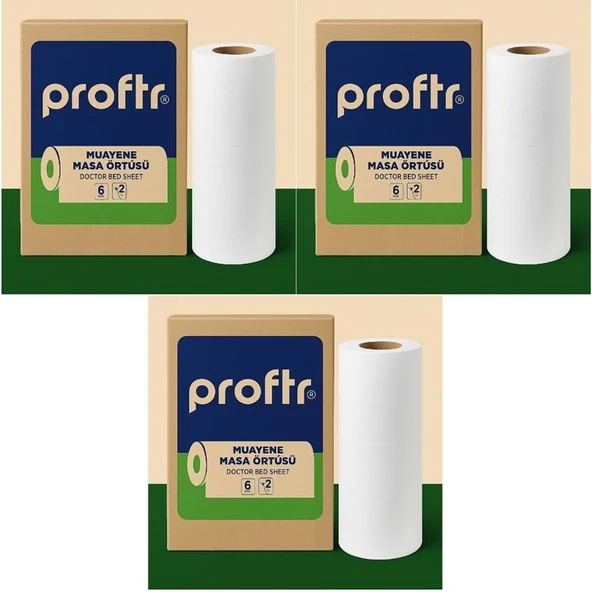 Proftr Hasta Muayene Sedye Masa Örtüsü Çift Katlı 50*25CM 50 Metre (3 Lü Set) ürün görseli 1