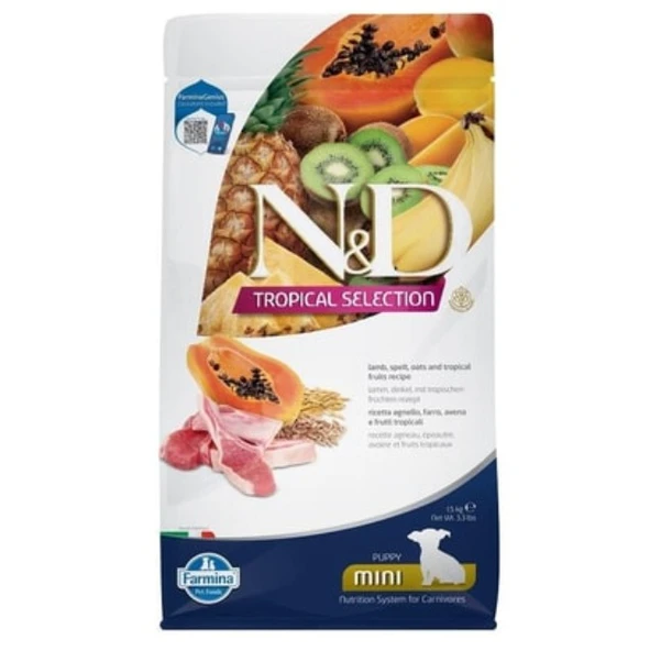 N&D Tropical Selection Puppy Kuzu Etli ve Tropikal Meyveli Mini Irk Yavru Köpek Maması 1.5 Kg ürün görseli 1