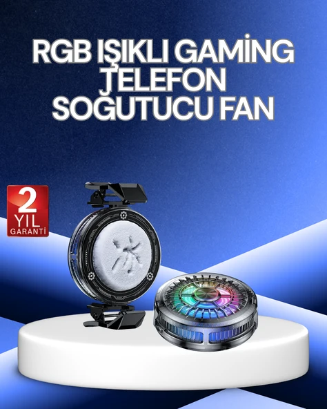 RGB Işıklı Telefon Soğutucu Fan Gaming Cooler Süper Hızlı Soğutma ürün görseli 1