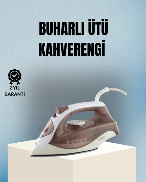 2200 Watt Buharlı Ütü Kahverengi Seramik Taban Şok Buharlı ürün görseli 1