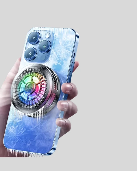 RGB Işıklı Telefon Soğutucu Fan Gaming Cooler Süper Hızlı Soğutma - Resim 2