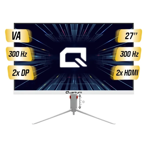 QUANTUM Pearl GAMING MG27W-A 27" 1ms, 300Hz, Full HD VA, DP, HDMI, Dahili Hoparlör, Yükseklik ayarli, GAMING Monitör Beyaz ürün görseli 1