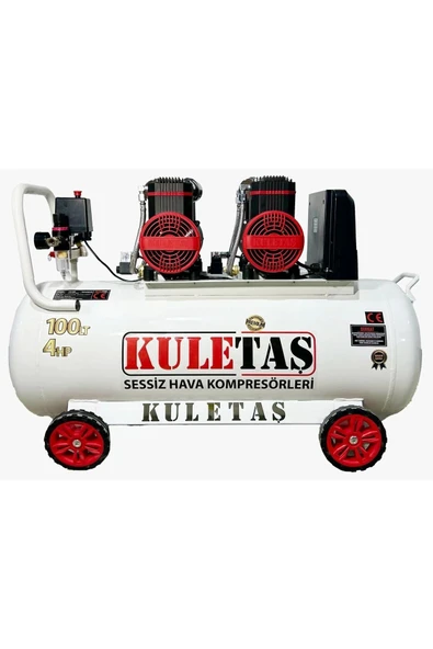 Kuletaş 100 Litre 4 HP Sessiz Premium Kafa Hava Kompresörü 2800 rpm(PANOLU) ürün görseli 1