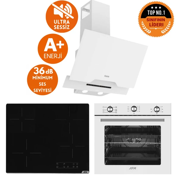 Ferre ve AFM Tech Markalı / ESSE Sessiz Elektrik Vitro. Ankastre Set (D064 -SA + V6-04 + FM7601 ) ürün görseli 1