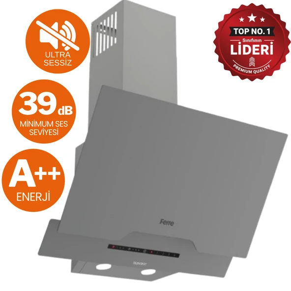 Ferre ve AFM Tech Marka / GREYON Antrasit Gri Ultra Sessiz Ankastre Set( D065-SA + FM2210 + FM7710) - Resim 2