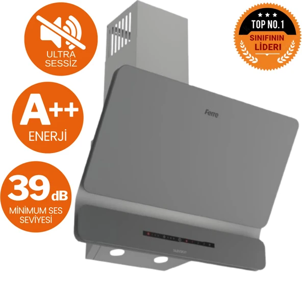 Ferre ve AFM Tech Marka /GREYUM Antrasit Gri Ultra Sessiz  Ankastre Set( D082-SA + FM2210 + FM7710) - Resim 2