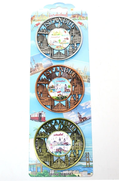 İstanbul Temalı Metal Magnet 3'lü Set Model 2 ürün görseli 1