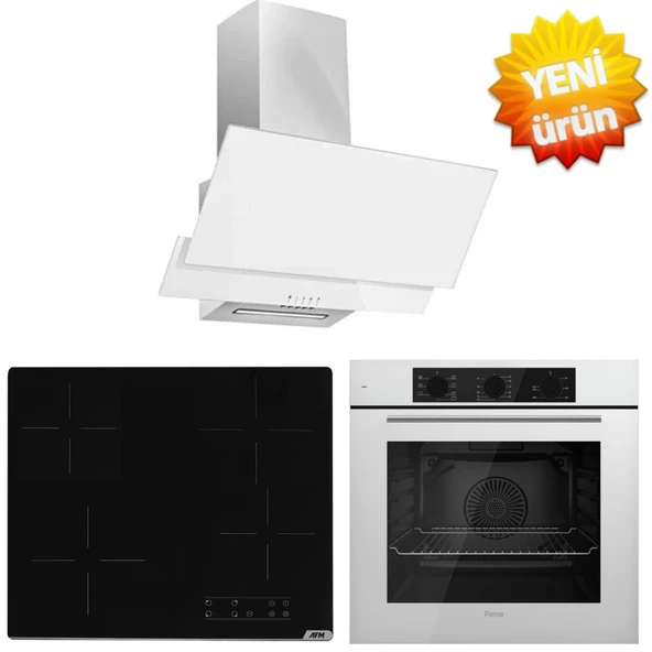 Ferre ve AFM Tech Markalı / NEWO Elektrikli Vitroseramik  Ankastre Set (QBL62CB + V6-04 + FM3301 ) ürün görseli 1