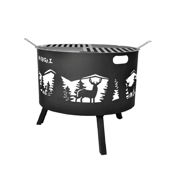 NURGAZ ORMAN ŞÖMİNESİ GEYİK DESEN IZGARALI - Resim 2