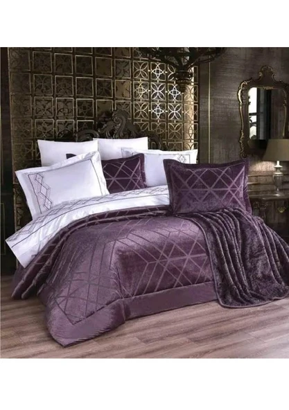 Pierre Cardin 10 Parça Çeyiz Seti-Piramit Mürdüm - Resim 2