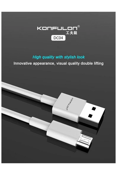 DC04 Süper Hızlı Micro USB Kablo 1M 2A-(5796) - Resim 2