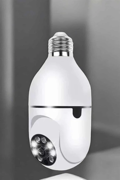 Ampul Görünümlü Güvenlik Kamerası Duylu Wifi Kamerası Dönebilen - Resim 4