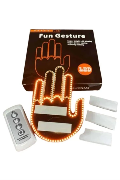 Pilli Led Işık Araç Camı İçin Uzaktan Kumandalı El Simgesi - Resim 2