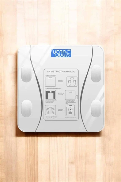 Akıllı Tartı Dijital Baskül Yağ Su Kas Vücut Kitle Kilo Ölçer Tartı - Resim 2