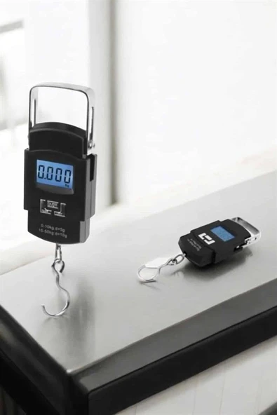 50 Kg El Kantarı Ağırlık Ölçer Dijital Ekranlı Kancalı Portatif - Resim 2