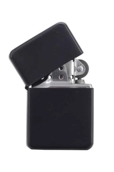 Hediyelik Zarif Zippo Model Siyah Benzinli Çakmak - Resim 4