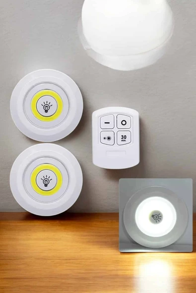 Mutfak Dolap Altı Işığı Uzaktan Kumandalı Yapışkanlı Kablosuz Pilli - Resim 3