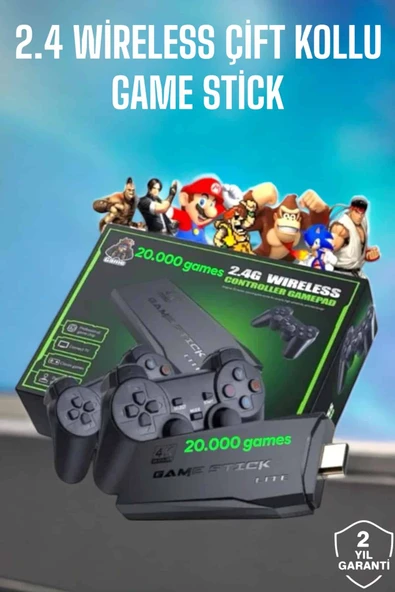 Game Stick 2000 Oyunlu 2.4G Kablosuz Çift Kol Yüksek Hassasiyetli Wireless ürün görseli 1