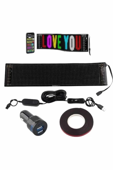 LED Matrix Panel RGB Ekran Kumandalı Araç Camına Uygun - Resim 2