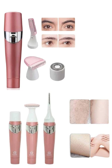 Yüz Kaş ve Tüm Vücut Epilasyon Aleti 3 Başlıklı Hassas Ciltlere Uygun Epilatör - Resim 5