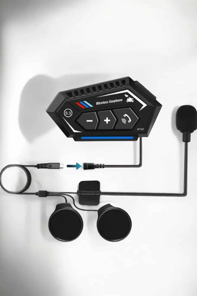 İnterkom Intercom Kask Kulaklık Bt22 Bluetooth Motosiklet Kulaklık 5.0 Bluetooth - Resim 5