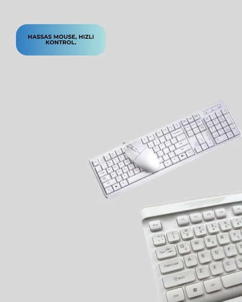 2.4 Ghz Wireless Kablosuz Klavye Mouse Seti Tv Pc Uyumlu - Resim 4