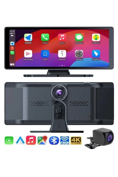 4K Ultra Araç İçi Ön ve Arka Kameralı Ekran HD 2 Kameralı Torpido Üstü Araç Multimedya - Resim 2