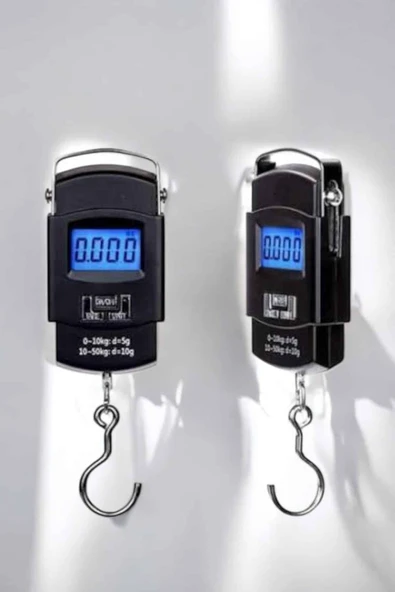 50 Kg El Kantarı Ağırlık Ölçer Dijital Ekranlı Kancalı Portatif - Resim 4