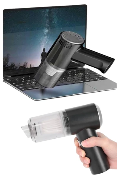 Yeni Nesil Mini Vakumlu Araç Süpürgesi El Süpürgesi Şarjlı - Resim 4