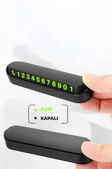 Araç İçi Numaratör Numaralık Torpido Üstü Açılır Kapanır Telefon Numarası Bırakma - Resim 5