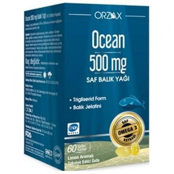 Ocean Omega 3 Balık Yağı 500 mg 60 Kapsül