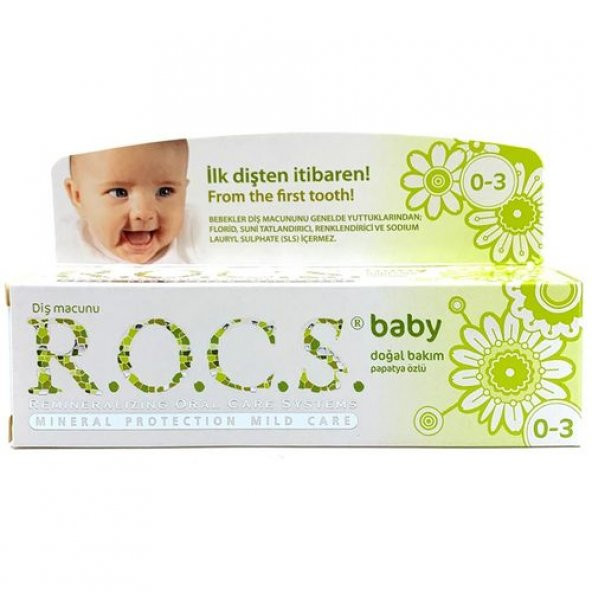 Rocs Baby Papatya Özlü Yutulabilir Dis Macunu 0-3 Yas 35 ml