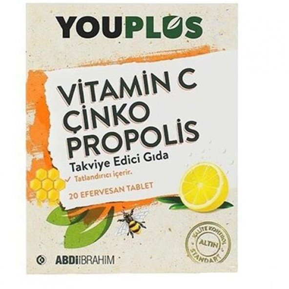Youplus Vitamin C Çinko Propolis 20 Efervesan Tablet