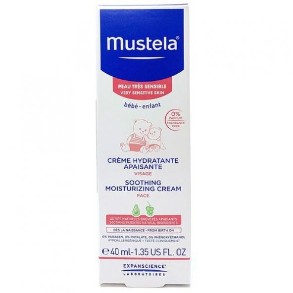 Mustela Soothing Mousturizing Cream 40 ml - Hassas Ciltler İçin