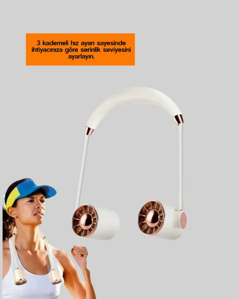 5 Kanatlı Sessiz Mini Fan 3 Vitesli Katlanabilir Asılabilir - Resim 3