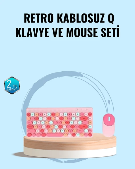 Bluetooth Klavye ve Mouse Kombinasyonu – USB Alıcılı, Kompakt, Uzun Ömürlü ürün görseli 1