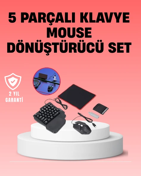 Mobil Oyuncu Aksesuar Seti | Kablosuz Düşük Gecikmeli Klavye & Mouse ürün görseli 1