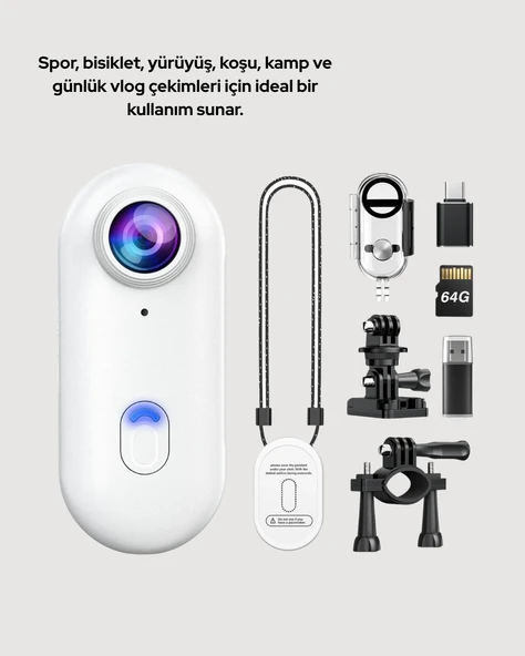 Şarj Edilebilir Uzun Ömürlü Mini Spor Kamera Full HD - Resim 5