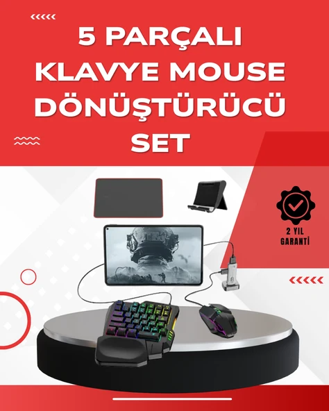 Android Uyumlu Oyun Klavye Mouse Seti | Taşınabilir & Dayanıklı ürün görseli 1
