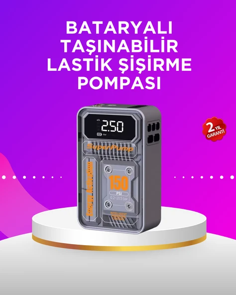Mini Boy Elektrikli Şarjlı Yüksek Basınçlı Lastik Şişirme Pompası ürün görseli 1