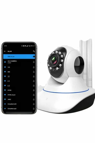 Akıllı Gece Görüşlü Sensörlü Wifi Kamera Telefondan Takip Edilebilir - Resim 4