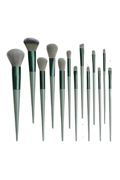 Dayanıklı Makyaj Fırçası Seti 13 Parça Yumuşak Kıllı Fırçalar Allık Fondöten Far Fırçası - Resim 5