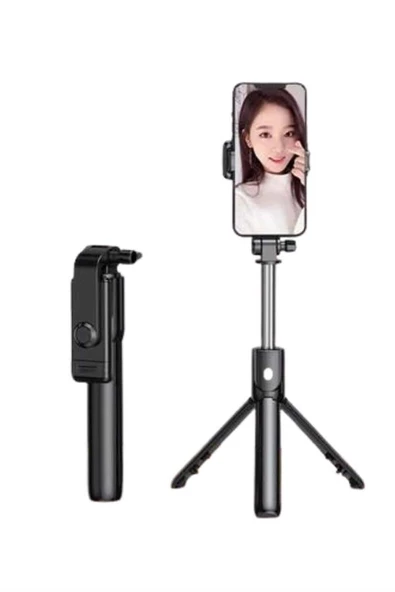 Selfie Çubuğu Tripod Bluetooth Kumandalı Selfie Çubuğu Telefon Tutucu - Resim 3