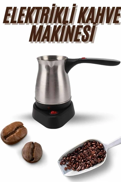 Elektrikli Cezve 800 Watt Paslanmaz Çelik Türk Kahve Makinesi Saplı - Resim 2