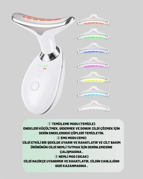 Şarjlı Akıllı Cilt Temizleme ve Nemlendirme Cihazı – 500 mAh, Otomatik Kapanma ve EMS Modlu - Resim 4