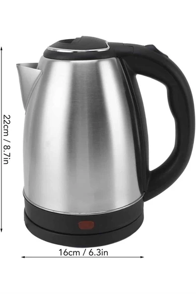 Elektrikli Paslanmaz Çelik Su Isıtcı Çelik Kettle 1.8 Lt. Uzun Ömürlü - Resim 4