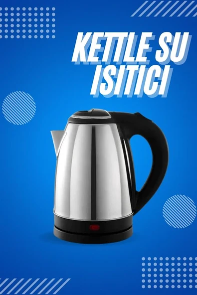 Elektrikli Paslanmaz Çelik Su Isıtcı Çelik Kettle 1.8 Lt. Uzun Ömürlü - Resim 2