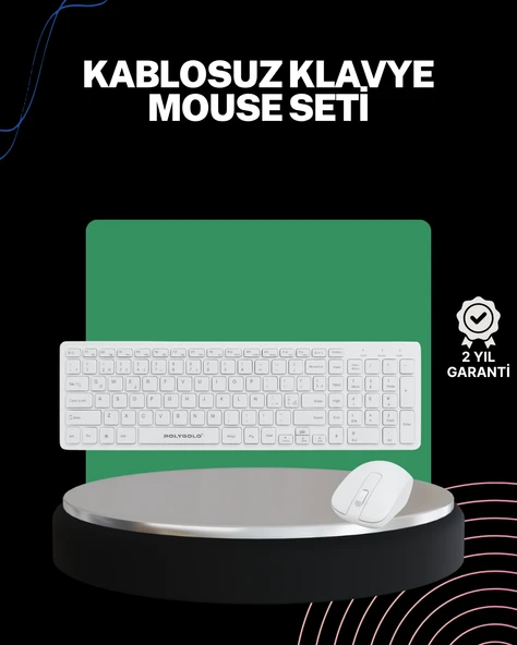 2.4 Ghz Wireless Kablosuz Klavye Mouse Seti Tv Pc Uyumlu ürün görseli 1